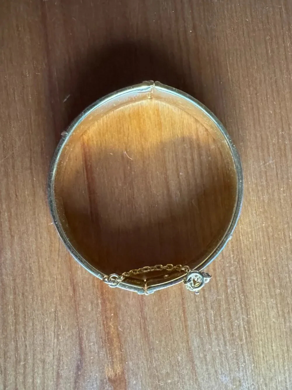 Vintage Damascene Gold Black Hinged Bracelet With Chain Bird-of-paradise
